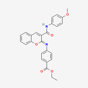 molecular formula C26H22N2O5 B12346842 ethyl 4-{[(2Z)-3-[(4-methoxyphenyl)carbamoyl]-2H-chromen-2-ylidene]amino}benzoate 