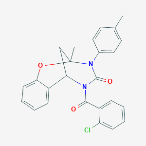 molecular formula C25H21ClN2O3 B12346854 12-(2-Chlorobenzoyl)-9-methyl-10-(4-methylphenyl)-8-oxa-10,12-diazatricyclo[7.3.1.0^{2,7}]trideca-2,4,6-trien-11-one 