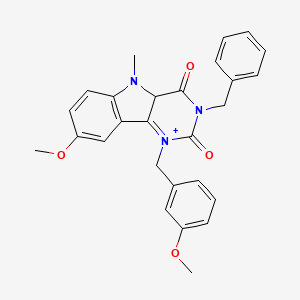 molecular formula C27H26N3O4+ B12346867 3-benzyl-8-methoxy-1-[(3-methoxyphenyl)methyl]-5-methyl-1H,2H,3H,4H,5H-pyrimido[5,4-b]indole-2,4-dione 