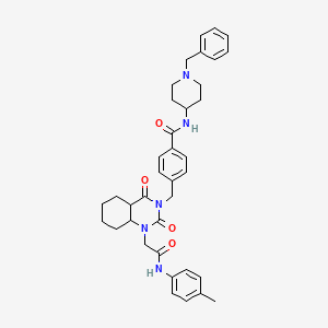 N-(1-benzylpiperidin-4-yl)-4-[(1-{[(4-methylphenyl)carbamoyl]methyl}-2,4-dioxo-1,2,3,4-tetrahydroquinazolin-3-yl)methyl]benzamide