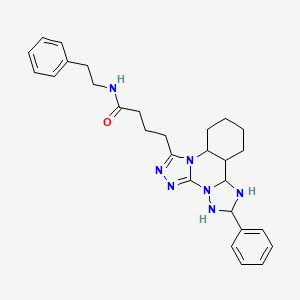 N-(2-phenylethyl)-4-(9-phenyl-2,4,5,7,8,10-hexazatetracyclo[10.4.0.02,6.07,11]hexadeca-3,5-dien-3-yl)butanamide