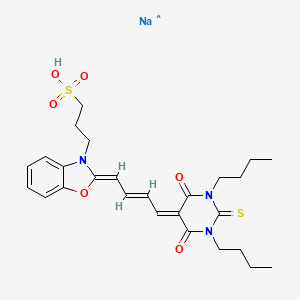 Sodium 3-(2-(4-(1,3-dibutyl-4,6-dioxo-2-thioxotetrahydropyrimidin-5(2H)-ylidene)but-2-en-1-ylidene)benzo[d]oxazol-3(2H)-yl)propane-1-sulfonate