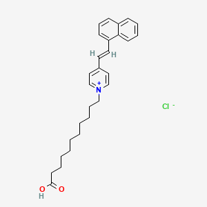 molecular formula C28H34ClNO2 B1234689 N-(10-Carboxy)decamethylene-4-(1-naphthylvinyl)pyridinium chloride CAS No. 87045-04-3