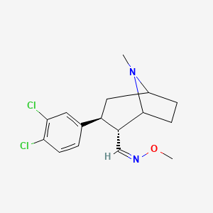 molecular formula C16H20Cl2N2O B1234693 (Z)-1-[(2R,3S)-3-(3,4-dichlorophenyl)-8-methyl-8-azabicyclo[3.2.1]octan-2-yl]-N-methoxymethanimine 