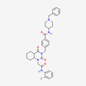 N-(1-benzylpiperidin-4-yl)-4-[(1-{[(2-fluorophenyl)carbamoyl]methyl}-2,4-dioxo-1,2,3,4-tetrahydroquinazolin-3-yl)methyl]benzamide