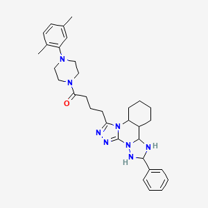 1-[4-(2,5-Dimethylphenyl)piperazin-1-yl]-4-(9-phenyl-2,4,5,7,8,10-hexazatetracyclo[10.4.0.02,6.07,11]hexadeca-3,5-dien-3-yl)butan-1-one