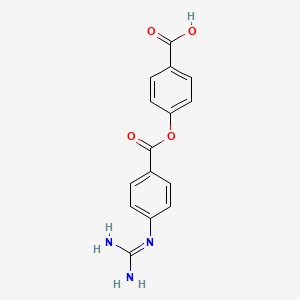 molecular formula C15H13N3O4 B1234696 4'-Carboxyphenyl 4-guanidinobenzoate CAS No. 57438-36-5