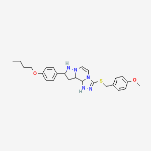 11-(4-Butoxyphenyl)-5-{[(4-methoxyphenyl)methyl]sulfanyl}-3,4,6,9,10-pentaazatricyclo[7.3.0.0^{2,6}]dodeca-1(12),2,4,7,10-pentaene