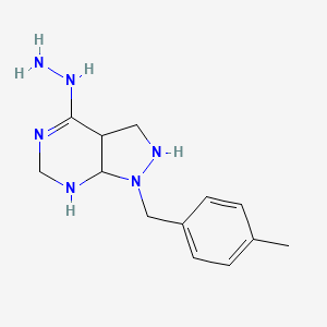 molecular formula C13H20N6 B12346992 1H-Pyrazolo[3,4-d]pyrimidine, 4-hydrazinyl-1-[(4-methylphenyl)methyl]- 