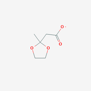 molecular formula C6H9O4- B12347021 (2-Methyl-1,3-dioxolan-2-yl)acetate 