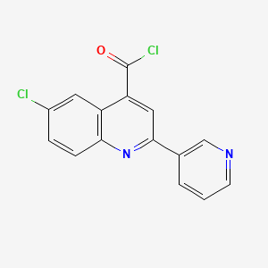 molecular formula C15H8Cl2N2O B12347063 6-Chloro-2-pyridin-3-ylquinoline-4-carbonyl chloride hydrochloride 