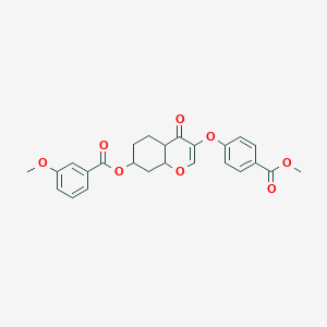 [3-(4-Methoxycarbonylphenoxy)-4-oxo-4a,5,6,7,8,8a-hexahydrochromen-7-yl] 3-methoxybenzoate