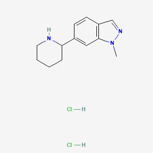 molecular formula C13H19Cl2N3 B12347156 1-Methyl-6-piperidin-2-ylindazole;dihydrochloride 