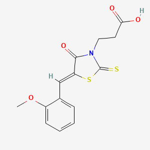 3-[(5Z)-5-[(2-methoxyphenyl)methylidene]-4-oxo-2-sulfanylidene-1,3-thiazolidin-3-yl]propanoic acid