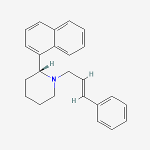 molecular formula C24H25N B1234725 (2R)-2-naphthalen-1-yl-1-[(E)-3-phenylprop-2-enyl]piperidine CAS No. 77184-03-3