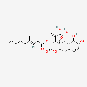 Picrasa-3,16-dione, 11,20-epoxy-1,11,12-trihydroxy-15-[(4-methyl-1-oxo-3-nonenyl)oxy]-, [1beta,11beta,12alpha,15.beta(E)]-