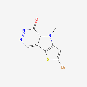 molecular formula C9H6BrN3OS B12347359 4-bromo-7-methyl-3-thia-7,10,11-triazatricyclo[6.4.0.02,6]dodeca-1(12),2(6),4,10-tetraen-9-one 