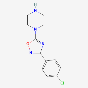 molecular formula C12H13ClN4O B12347380 1-[3-(4-Chlorophenyl)-1,2,4-oxadiazol-5-yl]piperazine hydrochloride 