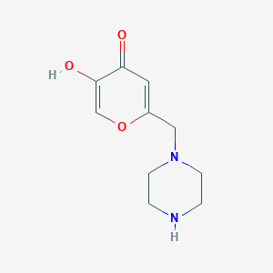 molecular formula C10H14N2O3 B12347385 5-hydroxy-2-(piperazin-1-ylmethyl)-4H-pyran-4-one 