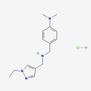 molecular formula C15H23ClN4 B12347427 4-[[(1-ethylpyrazol-4-yl)methylamino]methyl]-N,N-dimethylaniline;hydrochloride CAS No. 1856078-09-5