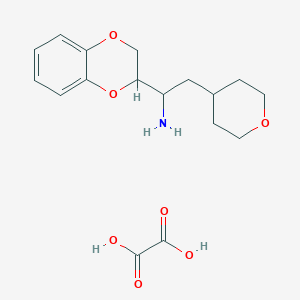 1-(2,3-Dihydro-1,4-benzodioxin-2-yl)-2-(oxan-4-yl)ethan-1-amine, oxalic acid