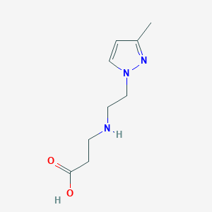 molecular formula C9H15N3O2 B12347438 N-[2-(3-methyl-1H-pyrazol-1-yl)ethyl]-beta-alanine 