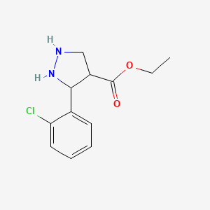 molecular formula C12H15ClN2O2 B12347439 1H-Pyrazole-4-carboxylic acid, 3-(2-chlorophenyl)-, ethyl ester 