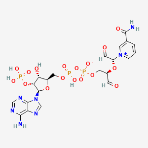 molecular formula C21H26N7O17P3 B1234744 2',3'-Dialdehyde nicotinamide-adenine dinucleotide phosphate CAS No. 87075-47-6