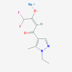 molecular formula C10H11F2N2NaO2 B12347466 Sodium 4-(1-ethyl-5-methyl-1H-pyrazol-4-yl)-1,1-difluoro-4-oxo-but-2-en-2-olate 