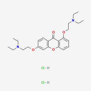 molecular formula C25H36Cl2N2O4 B1234762 1,6-Bis(2-(diethylamino)ethoxy)xanthene-9-one di-hcl CAS No. 57866-17-8