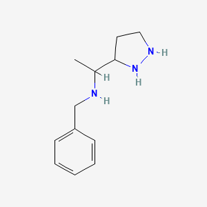 molecular formula C12H19N3 B12347625 N-benzyl-1-pyrazolidin-3-ylethanamine 