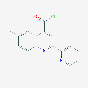 6-Methyl-2-pyridin-2-ylquinoline-4-carbonyl chloride hydrochloride