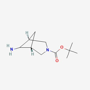 molecular formula C11H20N2O2 B12347661 Tert-butyl (1R,5S,6R)-6-amino-3-azabicyclo[3.1.1]heptane-3-carboxylate 