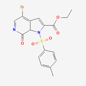 molecular formula C17H15BrN2O5S B12347677 ethyl 4-bromo-1-(4-methylphenyl)sulfonyl-7-oxo-7aH-pyrrolo[2,3-c]pyridine-2-carboxylate 