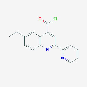 6-Ethyl-2-pyridin-2-ylquinoline-4-carbonyl chloride hydrochloride