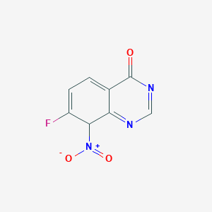 molecular formula C8H4FN3O3 B12347707 7-fluoro-8-nitro-8H-quinazolin-4-one 