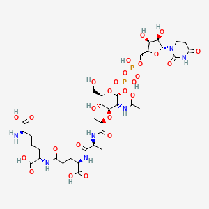 molecular formula C35H55N7O26P2 B1234779 UDP-N-乙酰-α-D-胞壁酸-L-丙氨酰-D-γ-谷氨酰-内消旋-2,6-二氨基庚二酸 
