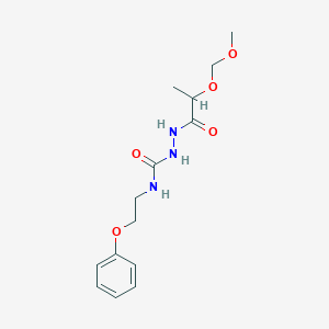molecular formula C14H21N3O5 B123478 1-[2-(Methoxymethoxy)propanoylamino]-3-(2-phenoxyethyl)urea CAS No. 98159-87-6