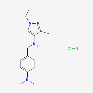 molecular formula C15H23ClN4 B12347839 N-[4-(Dimethylamino)benzyl]-1-ethyl-3-methyl-1H-pyrazol-4-amine CAS No. 1855943-51-9