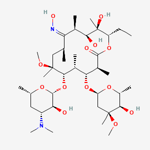 molecular formula C38H70N2O13 B12347862 (3S,4R,5R,6S,7S,9S,10Z,11R,12S,13R,14S)-6-[(2R,3S,4R,6S)-4-(dimethylamino)-3-hydroxy-6-methyloxan-2-yl]oxy-14-ethyl-12,13-dihydroxy-10-hydroxyimino-4-[(2S,4S,5R,6R)-5-hydroxy-4-methoxy-4,6-dimethyloxan-2-yl]oxy-7-methoxy-3,5,7,9,11,13-hexamethyl-oxacyclotetradecan-2-one 