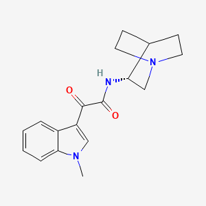 molecular formula C18H21N3O2 B1234787 N-[(3R)-1-azabicyclo[2.2.2]octan-3-yl]-2-(1-methyl-3-indolyl)-2-oxoacetamide 