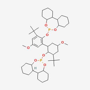 9-[2-Tert-butyl-6-[3-tert-butyl-2-(8,10-dioxa-9-phosphatricyclo[9.4.0.02,7]pentadecan-9-yloxy)-5-methoxycyclohexyl]-4-methoxyphenoxy]-8,10-dioxa-9-phosphatricyclo[9.4.0.02,7]pentadecane