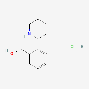 molecular formula C12H18ClNO B12347916 (2-Piperidin-2-ylphenyl)methanol;hydrochloride 