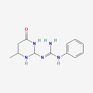 molecular formula C12H17N5O B12347939 Guanidine, N-(1,6-dihydro-4-methyl-6-oxo-2-pyrimidinyl)-N'-phenyl- 