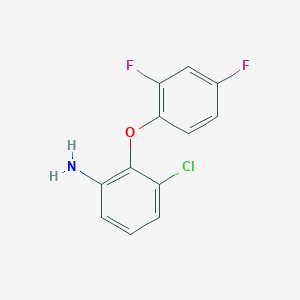 molecular formula C12H8ClF2NO B12347947 3-Chloro-2-(2,4-difluorophenoxy)aniline 