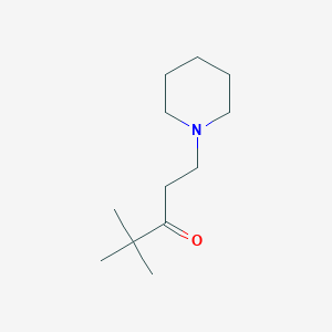 molecular formula C12H23NO B12348021 4,4-Dimethyl-1-(piperidin-1-yl)pentan-3-one 