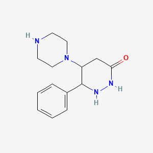 molecular formula C14H20N4O B12348063 3(2H)-Pyridazinone, 6-phenyl-5-(1-piperazinyl)- 