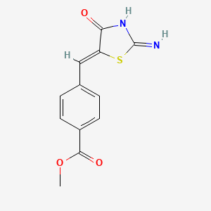 molecular formula C12H10N2O3S B12348069 methyl 4-[(Z)-(2-imino-4-oxo-1,3-thiazolidin-5-ylidene)methyl]benzoate 