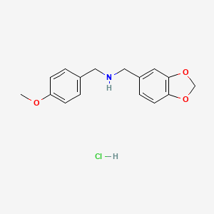 molecular formula C16H18ClNO3 B12348117 Benzo[1,3]dioxol-5-ylmethyl-(4-methoxy-benzyl)-amine hydrochloride CAS No. 436099-74-0