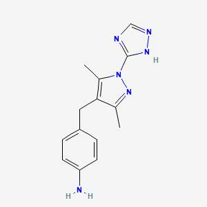 4-{[3,5-dimethyl-1-(4H-1,2,4-triazol-3-yl)-1H-pyrazol-4-yl]methyl}aniline